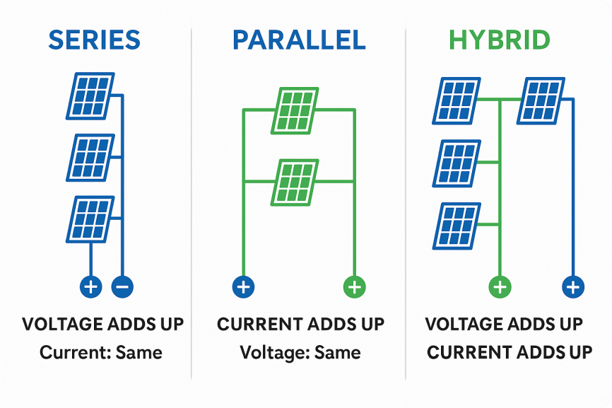 hybrid wiring series parallel which is best for solar